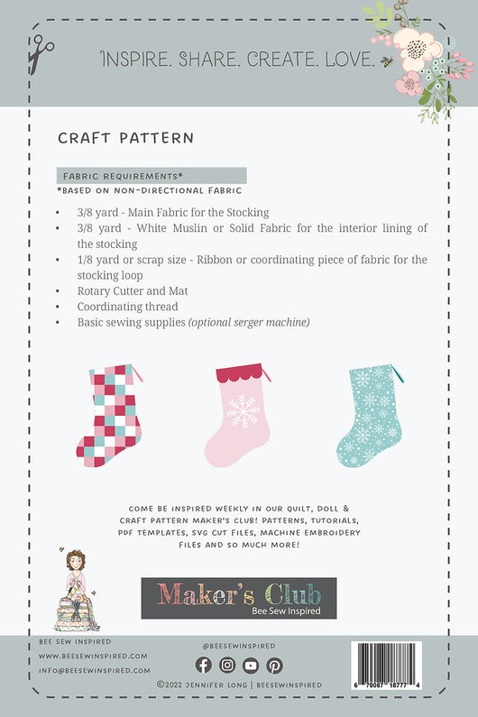 Basic Stocking Shape Basic Lined Stocking Pattern – Sew A Story