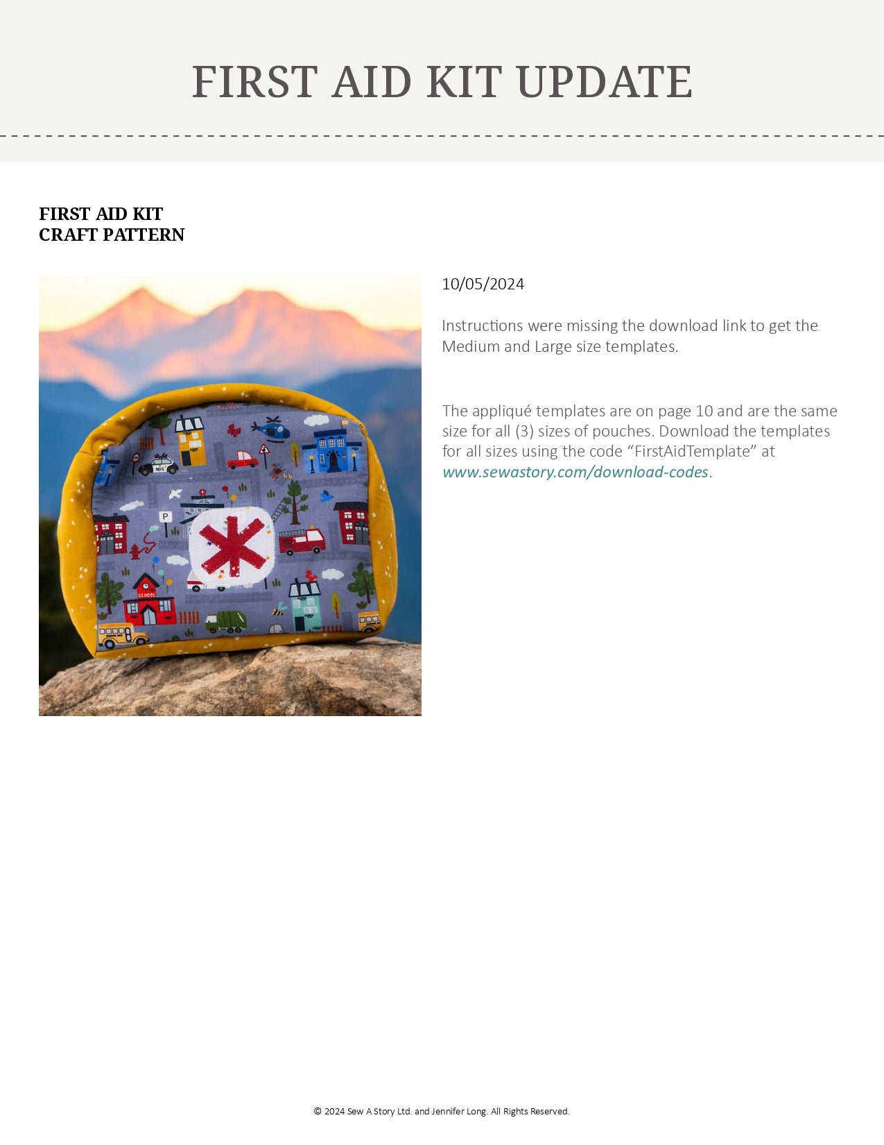 Pattern Updates – Sew A Story
