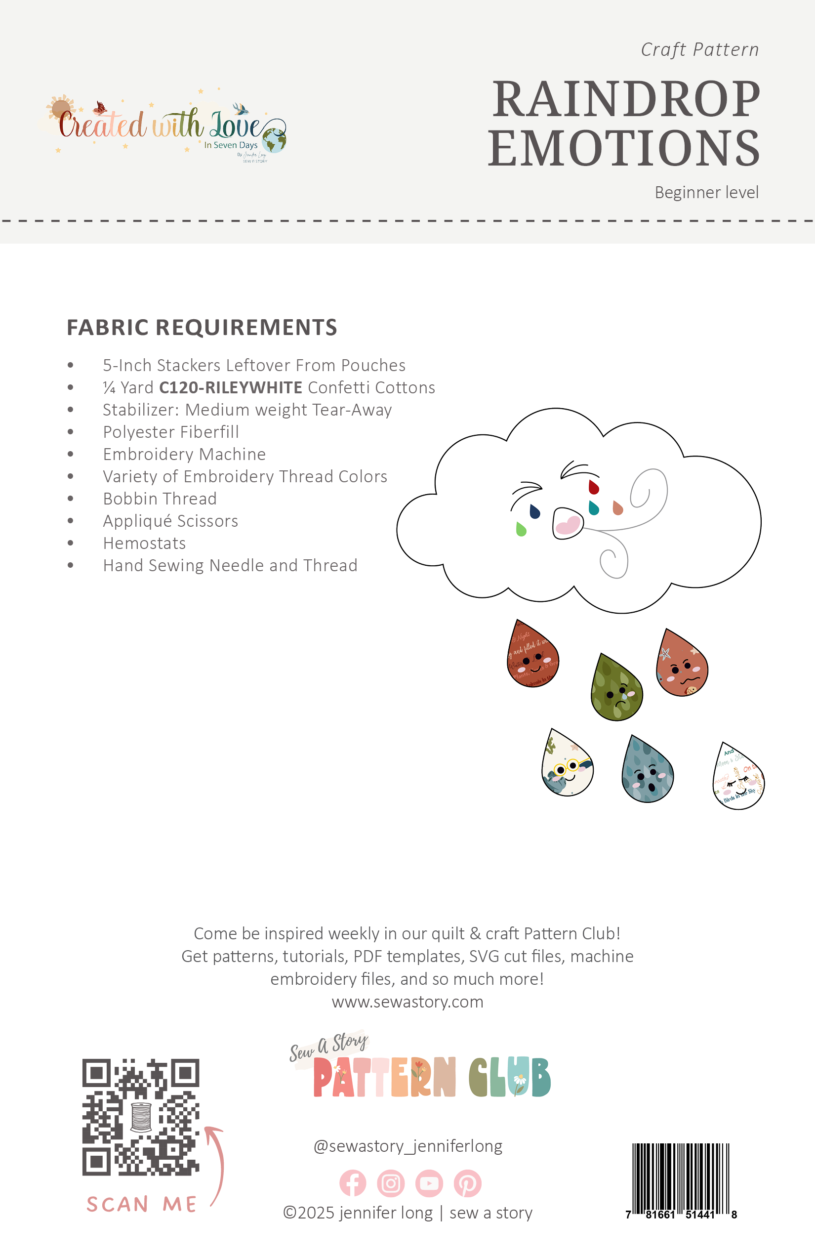 Raindrop Emotions PC – Machine Embroidery PDF