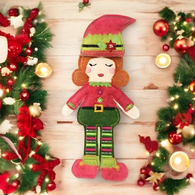 Christmas Elf Felt Doll (Carol)