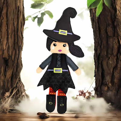 Little Witch Felt Doll Machine Embroidery Pattern