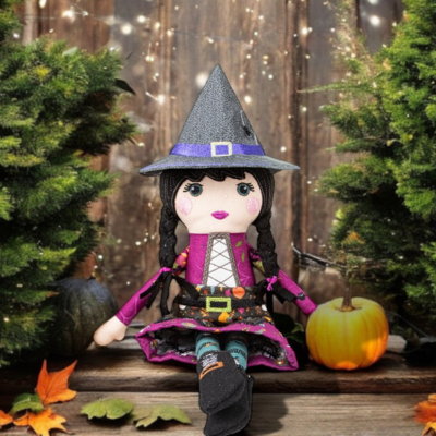 Little Witch Machine Embroidery Doll Pattern